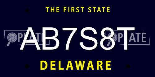 AB7S8T Delaware License Plate