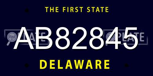AB82845 Delaware License Plate