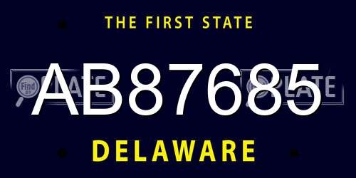 AB87685 Delaware License Plate