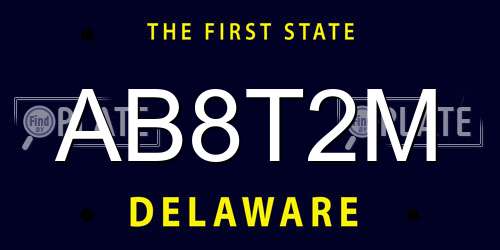 AB8T2M Delaware License Plate