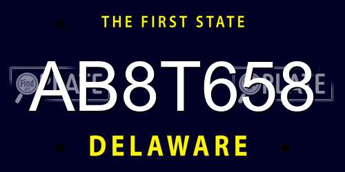 AB8T658 Delaware License Plate