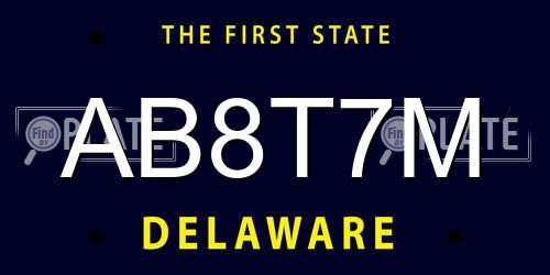 AB8T7M Delaware License Plate