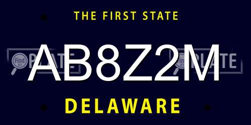AB8Z2M Delaware License Plate