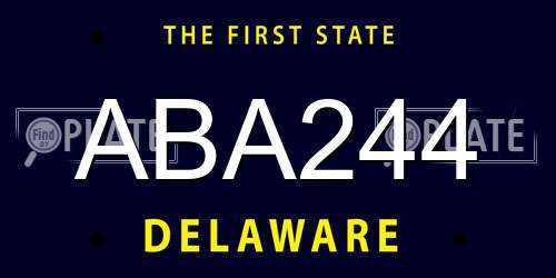 ABA244 Delaware License Plate