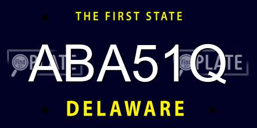 ABA51Q Delaware License Plate