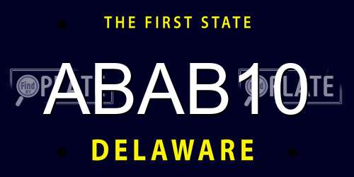 ABAB10 Delaware License Plate