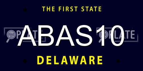ABAS10 Delaware License Plate