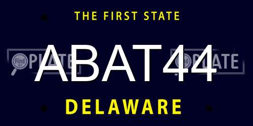 ABAT44 Delaware License Plate