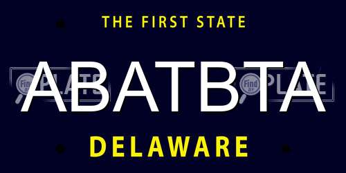 ABATBTA Delaware License Plate
