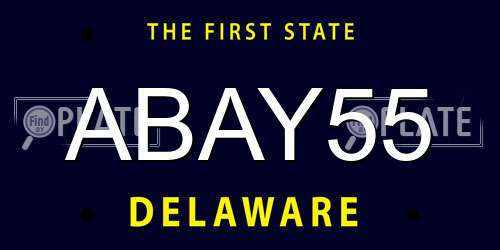 ABAY55 Delaware License Plate