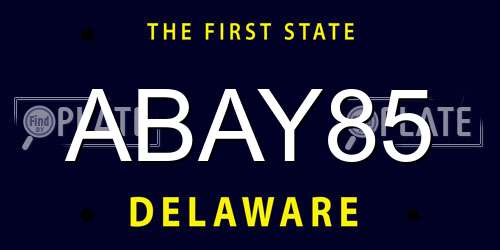 ABAY85 Delaware License Plate