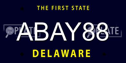 ABAY88 Delaware License Plate