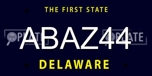 ABAZ44 Delaware License Plate
