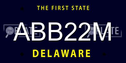 ABB22M Delaware License Plate