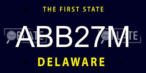 ABB27M Delaware License Plate