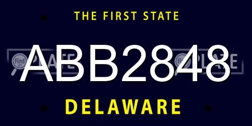 ABB2848 Delaware License Plate