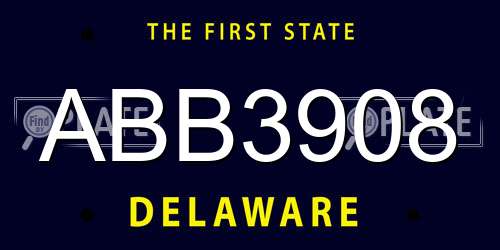 ABB3908 Delaware License Plate