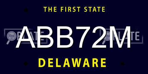 ABB72M Delaware License Plate