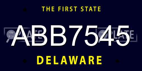 ABB7545 Delaware License Plate