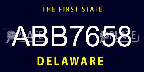 ABB7658 Delaware License Plate