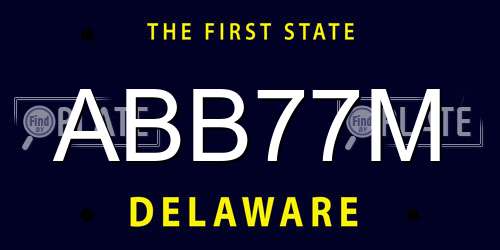 ABB77M Delaware License Plate