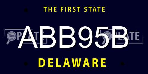 ABB95B Delaware License Plate