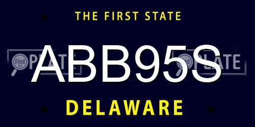 ABB95S Delaware License Plate