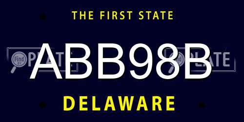 ABB98B Delaware License Plate