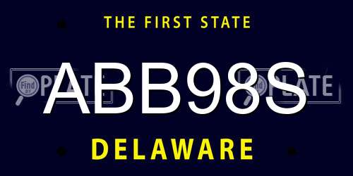 ABB98S Delaware License Plate
