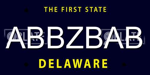 ABBZBAB Delaware License Plate