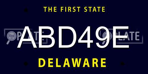 ABD49E Delaware License Plate