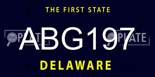 ABG197 Delaware License Plate