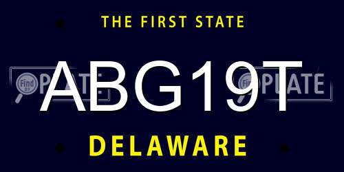 ABG19T Delaware License Plate