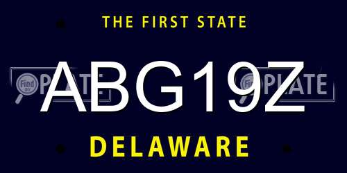 ABG19Z Delaware License Plate