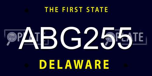 ABG255 Delaware License Plate