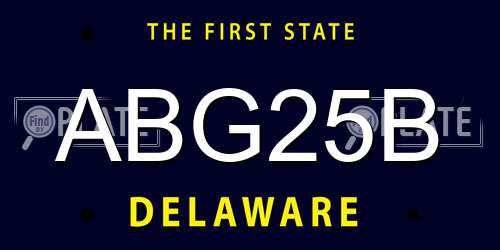 ABG25B Delaware License Plate