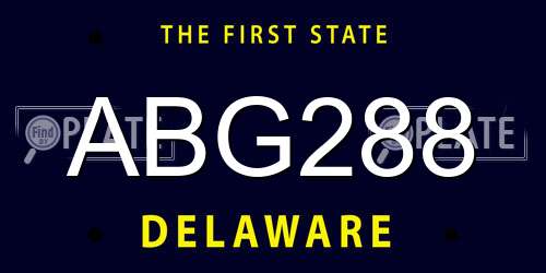 ABG288 Delaware License Plate