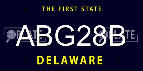 ABG28B Delaware License Plate