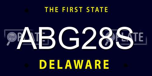 ABG28S Delaware License Plate