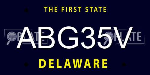 ABG35V Delaware License Plate