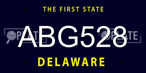 ABG528 Delaware License Plate