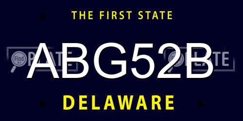 ABG52B Delaware License Plate