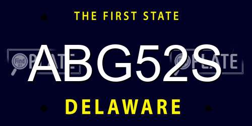 ABG52S Delaware License Plate