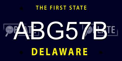 ABG57B Delaware License Plate