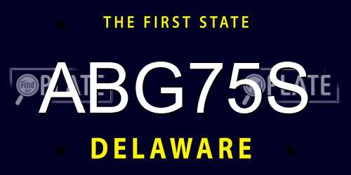 ABG75S Delaware License Plate