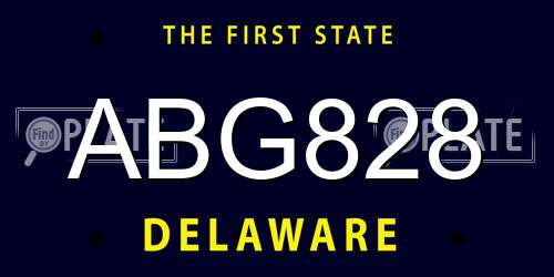 ABG828 Delaware License Plate