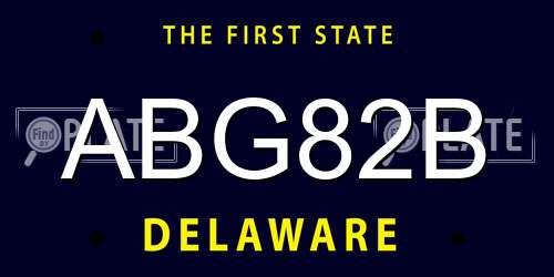 ABG82B Delaware License Plate