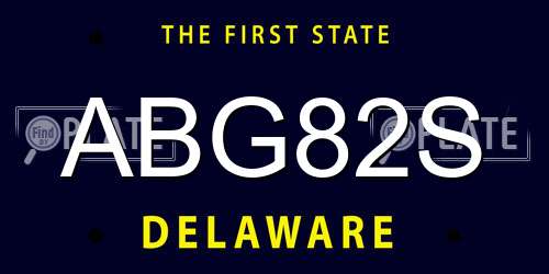 ABG82S Delaware License Plate