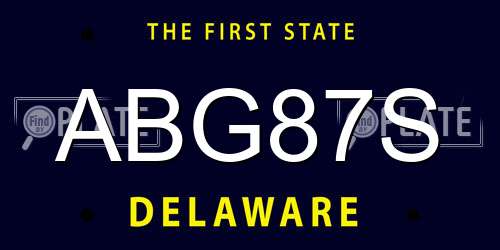ABG87S Delaware License Plate
