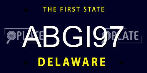 ABGI97 Delaware License Plate
